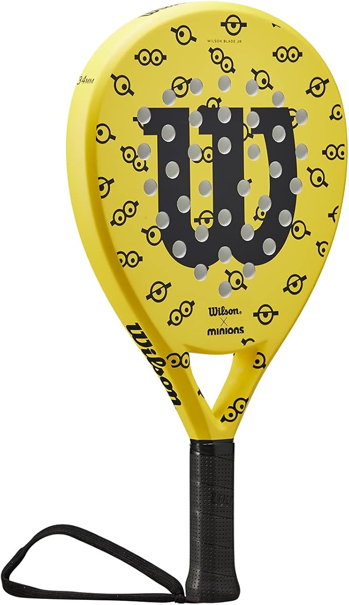 Wilson Raqueta de pádel Minions Junior Eyes, Para niños y jóvenes, Fibra de vidrio/EVA, 300 g