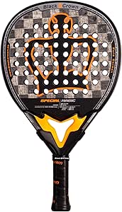 Black Crown - Pala Special Magic, Forma Lágrima, Goma PSM EVA, Doble Tubular Carbono 100%, Carbono 18K Aluminizado + Unidireccional, Control y Potencia, Textura Rugosa Sandspin, Alta Durabilidad