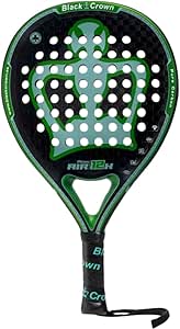 Black Crown - Pala de Pádel Piton Air 12k - Forma Redonda - Control y Potencia - Peso 355 gr - Marco 38 mm con Doble Tubular de Fibra Carbono 80% - Resistente - Nivel Profesional
