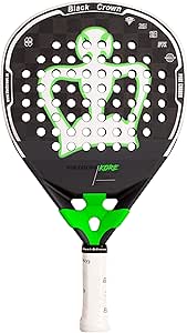 Black Crown - Pala de pádel Patron Kore - Carbono 24K - Goma 3XPLAY EVA - Forma híbrida - Potencia 60% y Control 40% - Jugadores avanzados - Marco 100% Carbono con Aero Carbon - Peso 355-370g