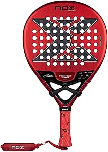 Nox Edu Alonso EA10 Ventus Hybrid 12K Xtrem Pala de pádel, rojo/negro