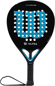 Wilson Raqueta de pádel Ultra Team V2, fibra de vidrio/EVA, 366 g, negro/azul, WR067011U2