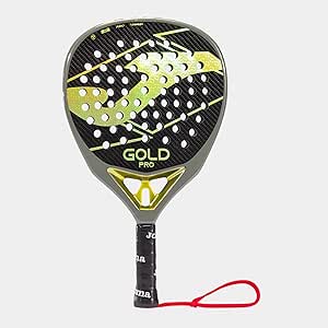Joma Pala de Pádel Profesional Gold Pro, 350 g - Forma Diamante - Tubular y Plano 100% Carbono con Núcleo Flexo Black EVA - Tecnología Rotation y Vibra-out - Incluye Funda - Verde Amarillo