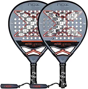 Pack Dúo Pala NOX AT10 Genius 18K Alum 2025 Agustín Tapia, Control y Potencia en Golpeos Defensivos, Tecnología Nox Custom Grip y Pulse System