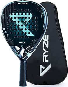 RYZE Hydra Pala de Padel 100% Fibra de Carbono - Máxima Potencia y Control - Raqueta de Padel 365g con Espuma EVA-18 Flex - Unisex Pala de Padel para Hombre y Mujer - Padel Raqueta con Funda Incluido